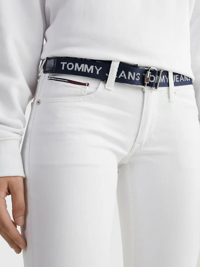 Tommy Hilfiger Essential Logo Webbing Belt Twilight Navy Womens Belts Sale