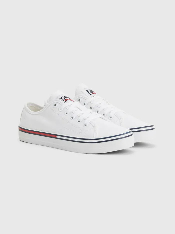 Tommy Hilfiger Essential LowTop Canvas Trainers White Womens Pumps Gift for Friend Tommy Hilfiger Essential LowTop Canvas Trainers White Womens Pumps Gift for Friend