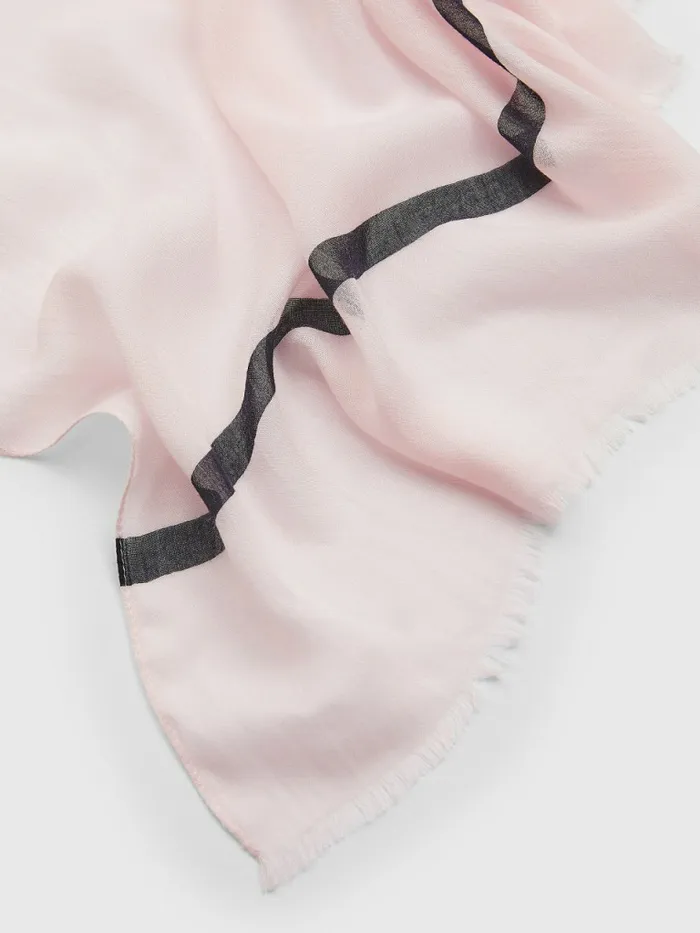 Tommy Hilfiger Essential Modal Logo Scarf Pink Dust Womens Hats and Scarves Cheap On Sale