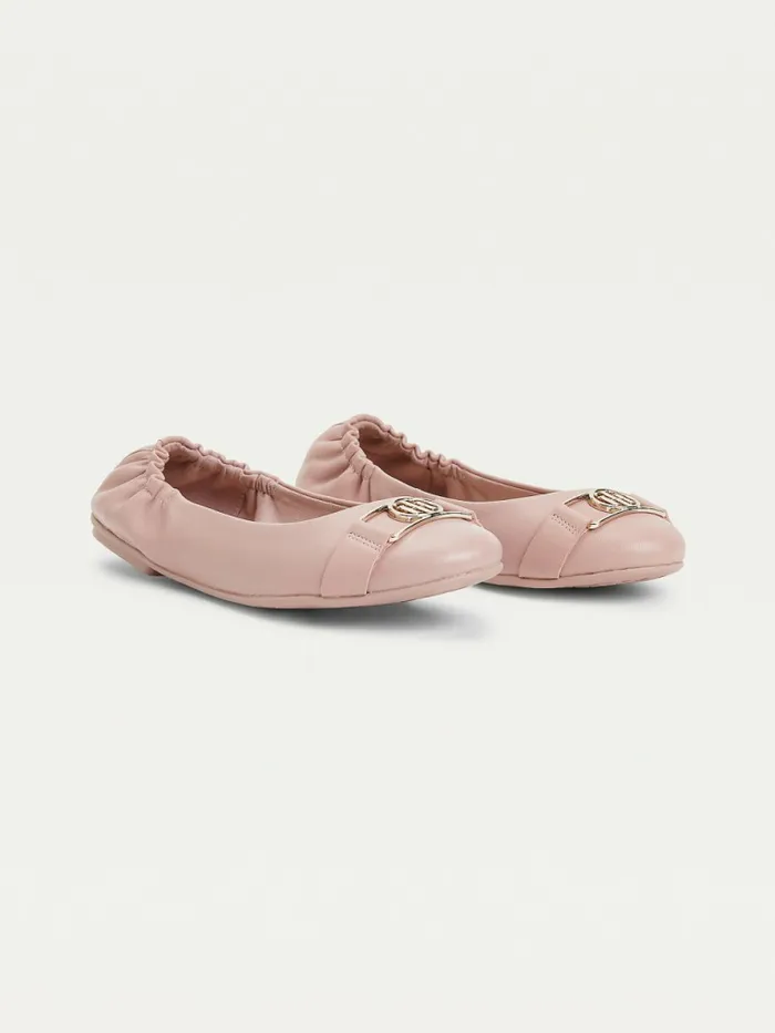 Tommy Hilfiger Essential Monogram Leather Ballerinas Desert Mauve Womens Flat Shoes Gift 4 You Tommy Hilfiger Essential Monogram Leather Ballerinas Desert Mauve Womens Flat Shoes Gift 4 You