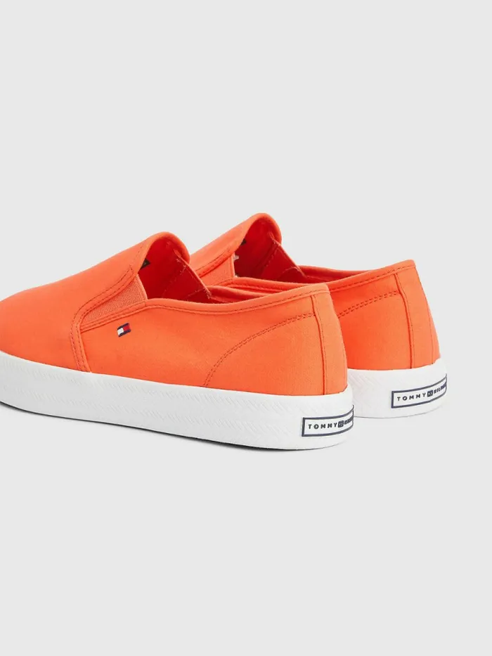 Tommy Hilfiger Essential Nautical SlipOn Trainers Hawaiian Coral Womens Trainers For Sale