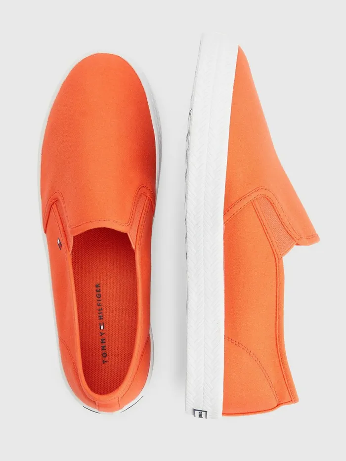 Tommy Hilfiger Essential Nautical SlipOn Trainers Hawaiian Coral Womens Trainers For Sale