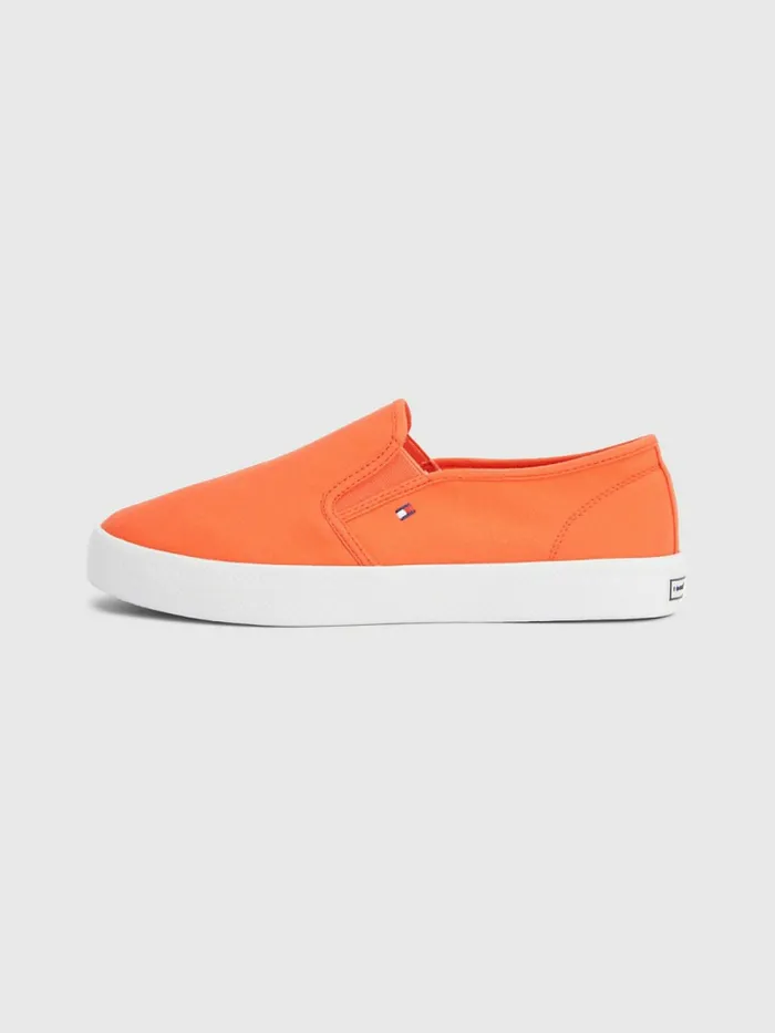 Tommy Hilfiger Essential Nautical SlipOn Trainers Hawaiian Coral Womens Trainers For Sale