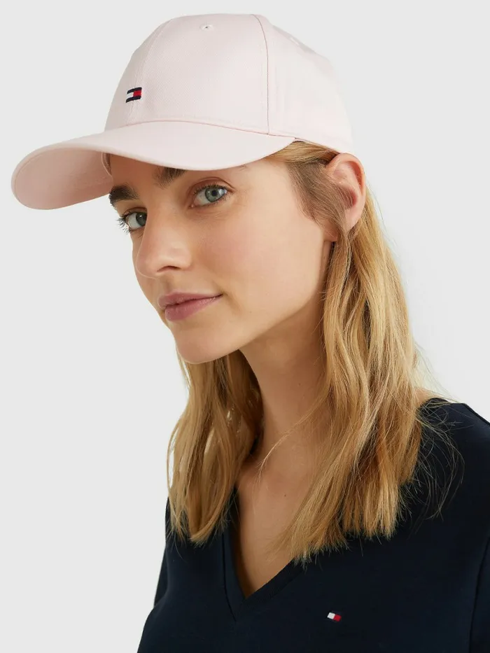 Tommy Hilfiger Essential Organic Cotton Flag Cap Pink Dust Womens Hats and Scarves Gift 4 You