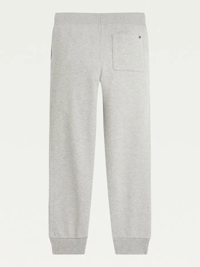 Tommy Hilfiger Essential Organic Cotton Logo Joggers Light Grey Heather Girls Trousers Shorts and Skirts For Sale