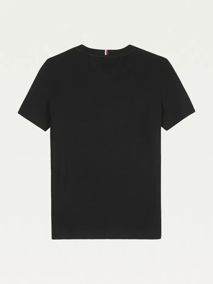 Tommy Hilfiger Essential Organic Cotton Logo TShirt Black Boys TShirts and Polos Cheap On Sale