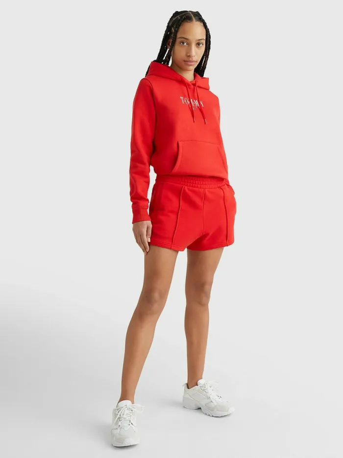 Tommy Hilfiger Essential Organic Cotton Shorts Deep Crimson Womens Shorts Sale