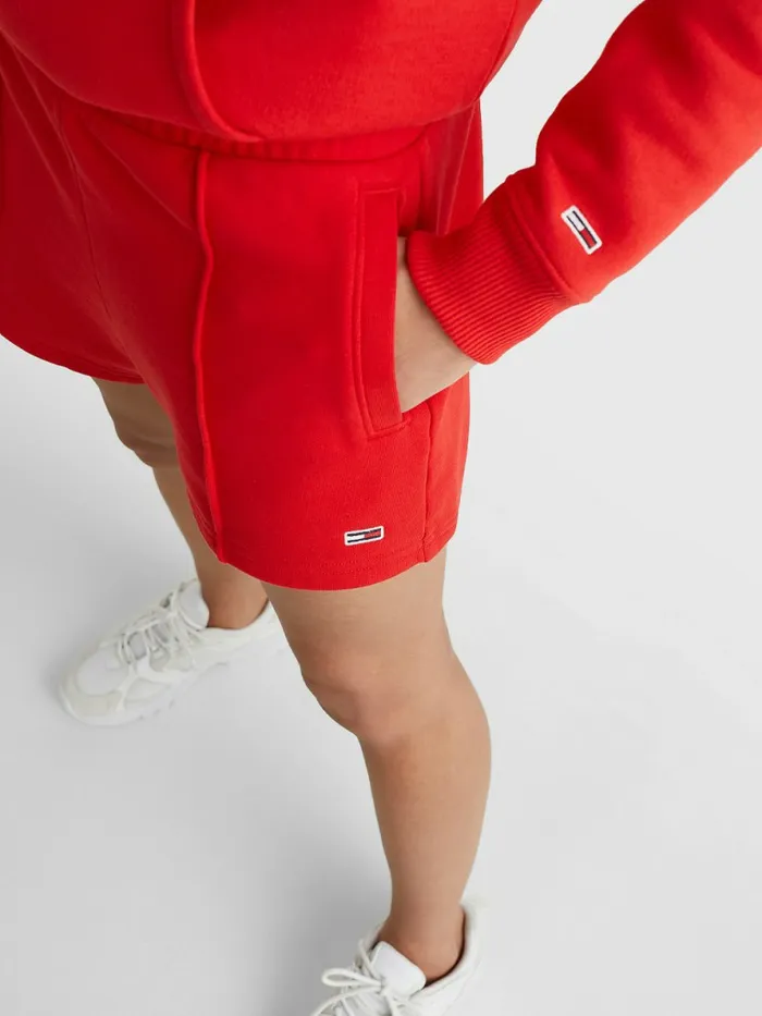 Tommy Hilfiger Essential Organic Cotton Shorts Deep Crimson Womens Shorts Sale