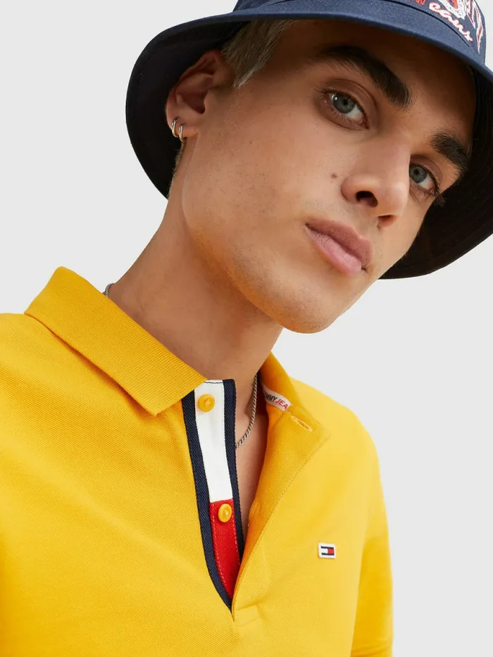 Tommy Hilfiger Essential Organic Cotton Slim Fit Polo Prairie Yellow Mens Polo Shirts Gift for Friend