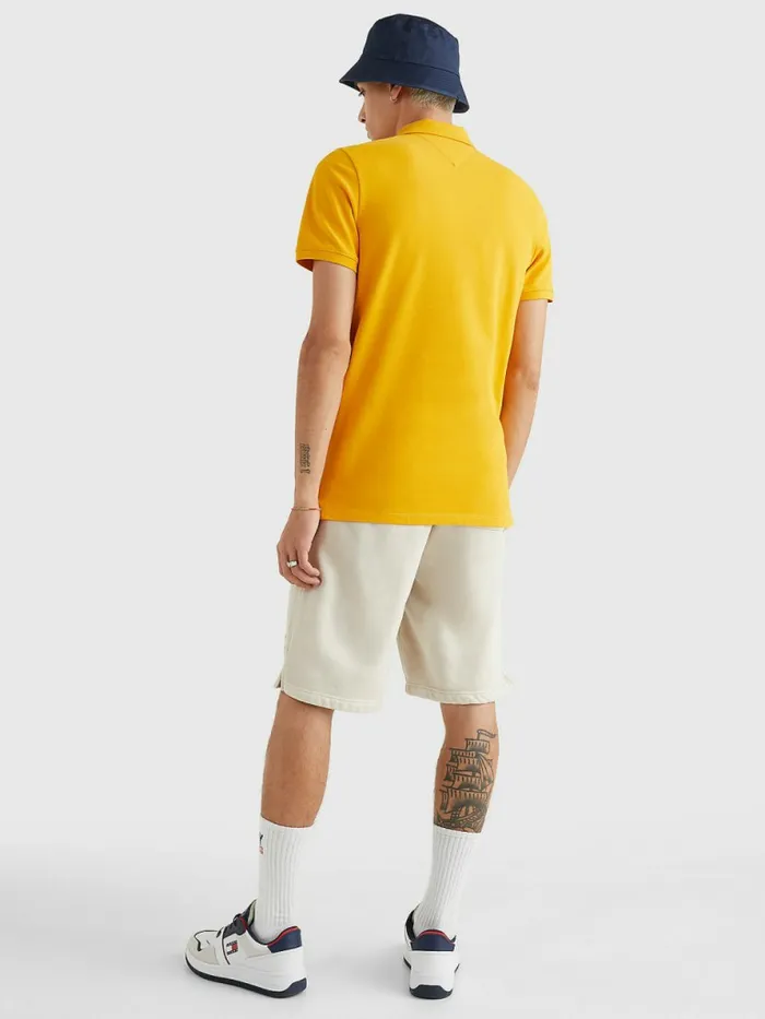 Tommy Hilfiger Essential Organic Cotton Slim Fit Polo Prairie Yellow Mens Polo Shirts Gift for Friend