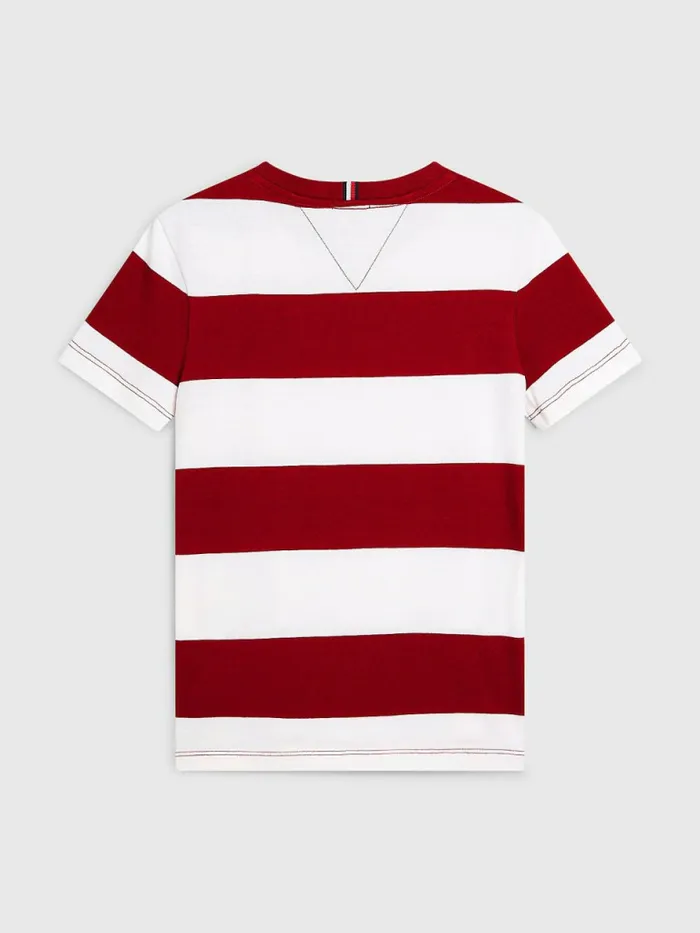 Tommy Hilfiger Essential Organic Cotton Stripe TShirt Red Stripe Boys TShirts and Polos Near Me