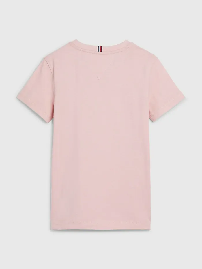 Tommy Hilfiger Essential Organic Cotton TShirt Broadway Pink Girls Tops and TShirts Fashion