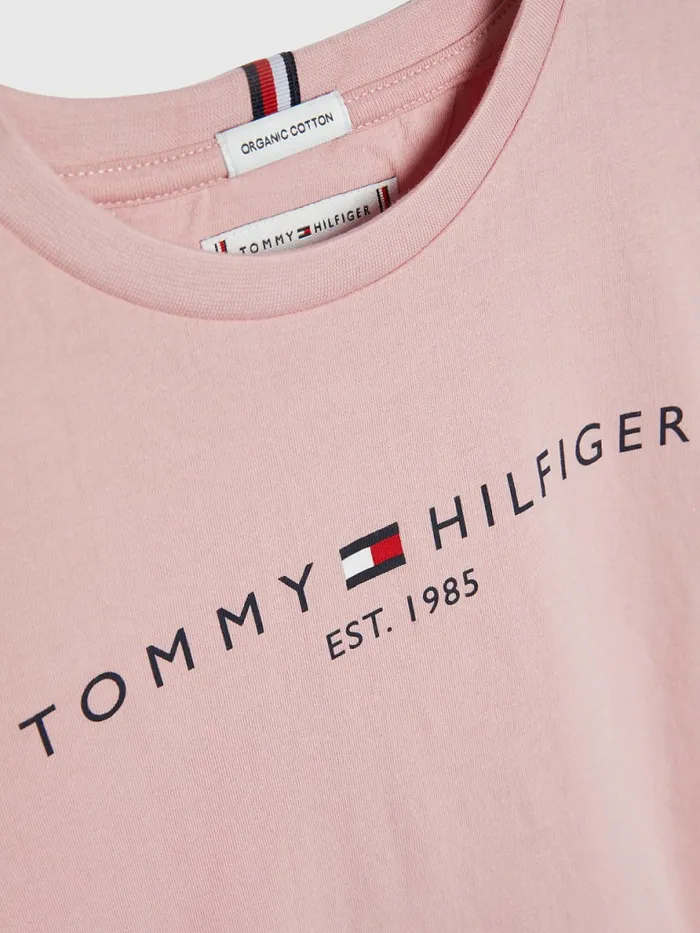 Tommy Hilfiger Essential Organic Cotton TShirt Broadway Pink Girls Tops and TShirts Fashion