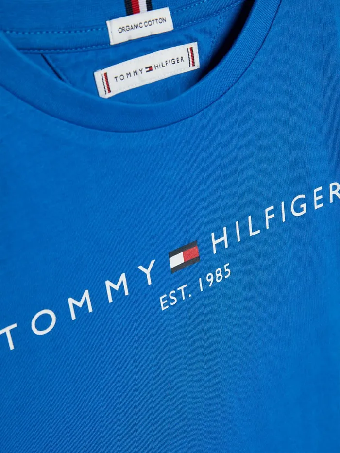 Tommy Hilfiger Essential Organic Cotton TShirt Regatta Blue Girls Tops and TShirts On Sale