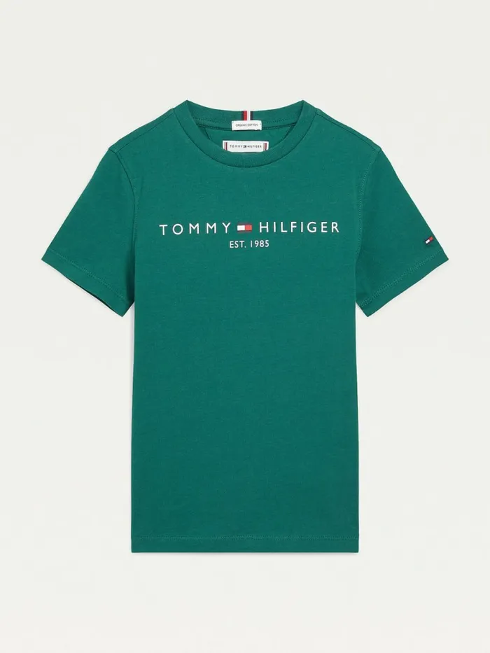 Tommy Hilfiger Essential Organic Cotton TShirt Rural Green Boys TShirts and Polos For Sale Tommy Hilfiger Essential Organic Cotton TShirt Rural Green Boys TShirts and Polos For Sale