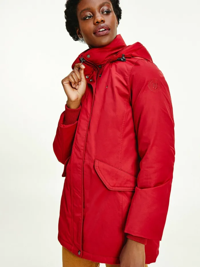 Tommy Hilfiger Essential Padded Parka Regatta Red Womens Coats and Jackets For Sale