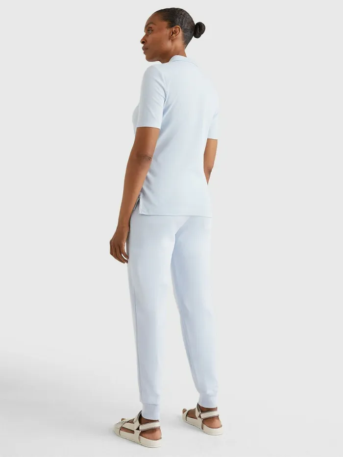 Tommy Hilfiger Essential Placket Detail Polo Breezy Blue Womens Polo Shirts Online