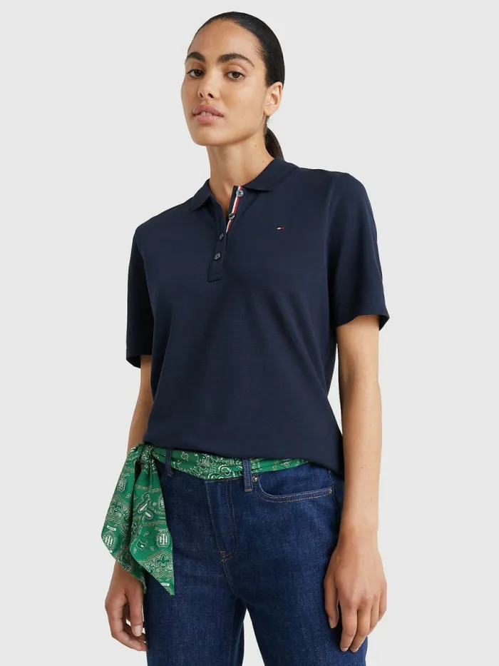 Tommy Hilfiger Essential Placket Detail Polo Desert Sky Womens Polo Shirts Near Me Tommy Hilfiger Essential Placket Detail Polo Desert Sky Womens Polo Shirts Near Me