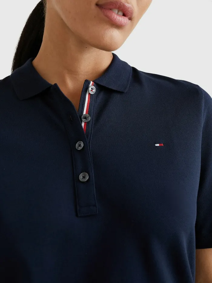 Tommy Hilfiger Essential Placket Detail Polo Desert Sky Womens Polo Shirts Near Me