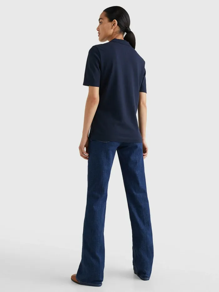 Tommy Hilfiger Essential Placket Detail Polo Desert Sky Womens Polo Shirts Near Me