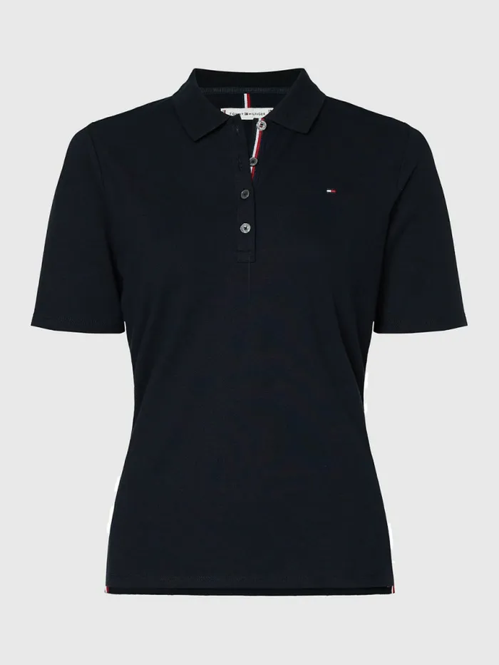 Tommy Hilfiger Essential Placket Detail Polo Desert Sky Womens Polo Shirts Near Me