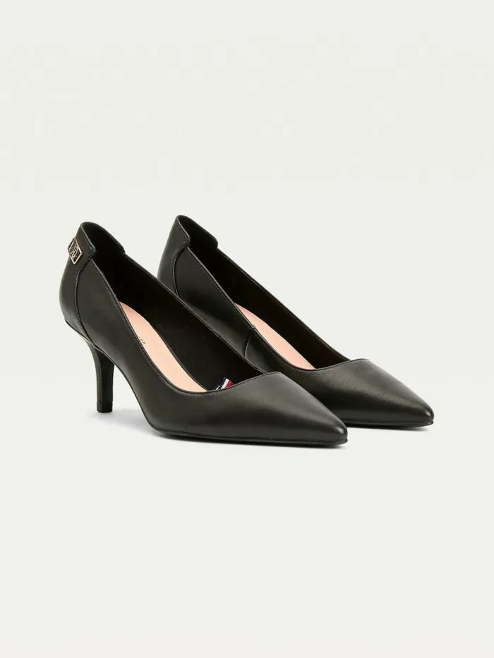 Tommy Hilfiger Essential Pointed Low Heel Leather Pumps Black Womens Pumps Gift Ideas Tommy Hilfiger Essential Pointed Low Heel Leather Pumps Black Womens Pumps Gift Ideas