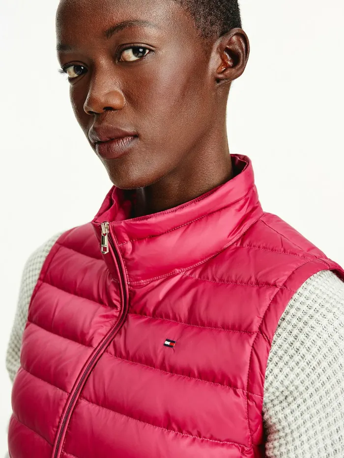 Tommy Hilfiger Essential Removable Hood Down Vest Crimson Ruby Womens Coats and Jackets Sale Tommy Hilfiger Essential Removable Hood Down Vest Crimson Ruby Womens Coats and Jackets Sale