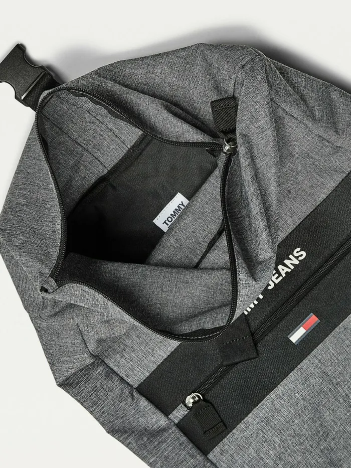 Tommy Hilfiger Essential RollTop Backpack Grey Melange Mens Bags Fashion