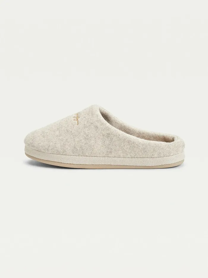 Tommy Hilfiger Essential Signature Home Slipper Beige Heather Womens Flat Shoes On Sale