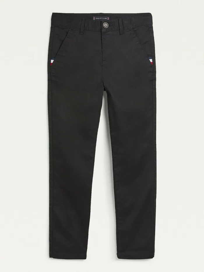 Tommy Hilfiger Essential Slim Fit Chinos Black Boys Trousers and Shorts Gift 4 You Tommy Hilfiger Essential Slim Fit Chinos Black Boys Trousers and Shorts Gift 4 You