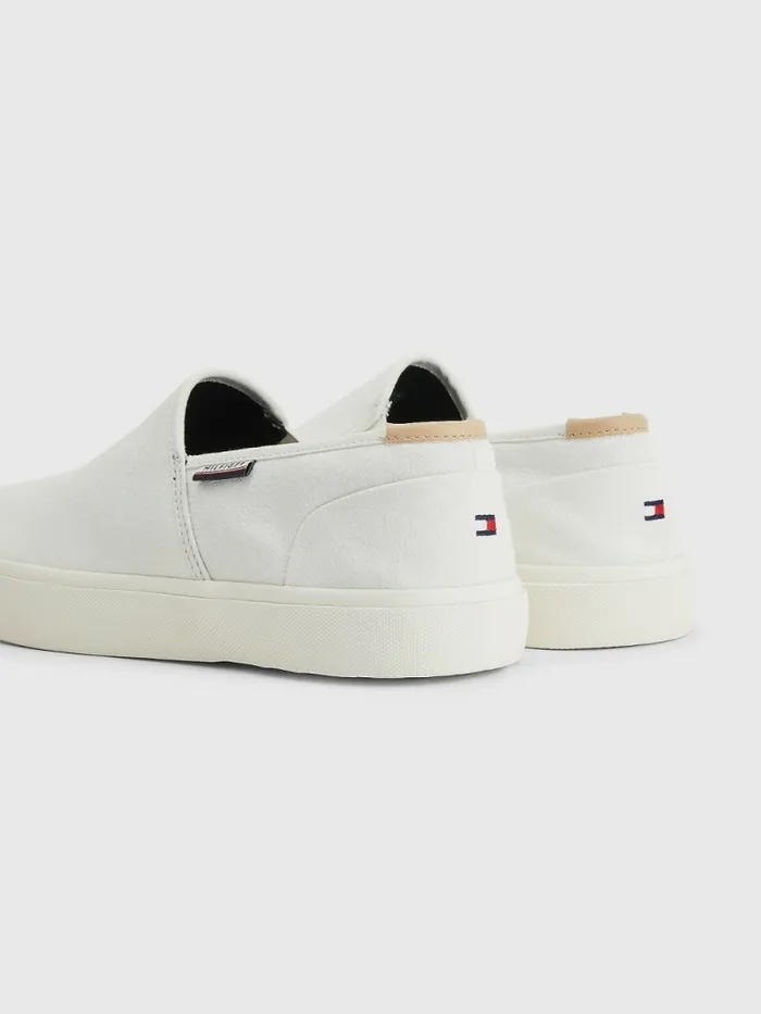 Tommy Hilfiger Essential SlipOn Vulcanised Trainers Ecru Mens Sandals Sliders and Flip Flops Casaul