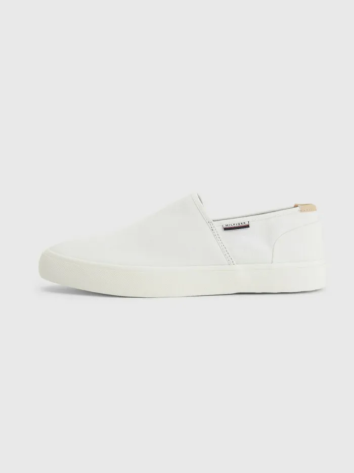 Tommy Hilfiger Essential SlipOn Vulcanised Trainers Ecru Mens Sandals Sliders and Flip Flops Casaul