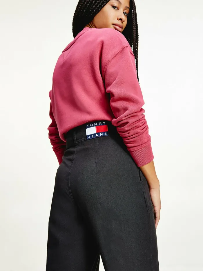 Tommy Hilfiger Essential Straight Leg Trousers Black Womens Trousers