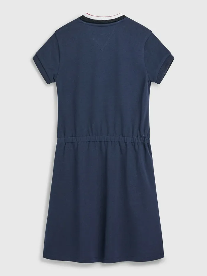 Tommy Hilfiger Essential Stripe Collar Polo Dress Twilight Navy Girls Dresses Cheap On Sale