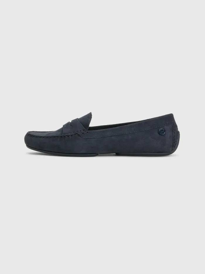 Tommy Hilfiger Essential Suede Moccasins Desert Sky Womens Flat Shoes For Sale