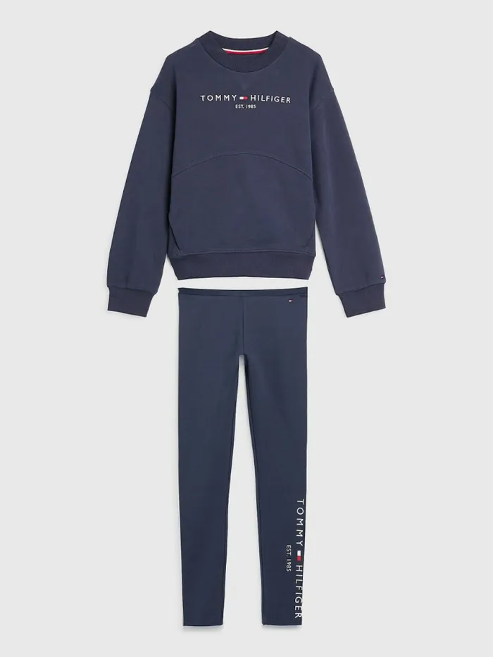 Tommy Hilfiger Essential Sweatshirt And Leggings Set Twilight Navy Girls Sweatshirts and Hoodies Fashion