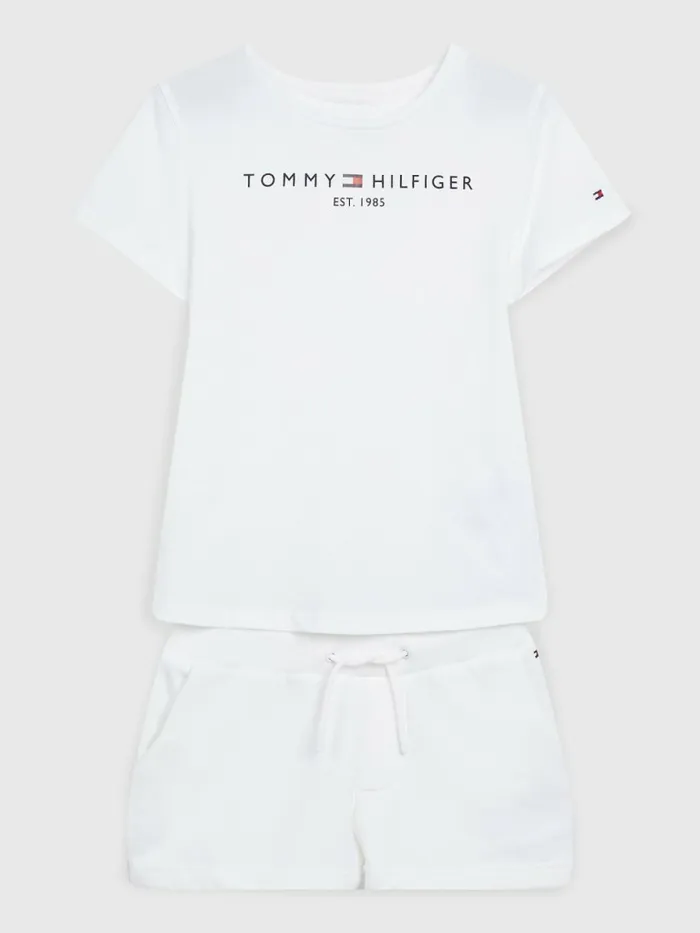 Tommy Hilfiger Essential TShirt And Shorts Set White Girls Sweatshirts and Hoodies Popular Tommy Hilfiger Essential TShirt And Shorts Set White Girls Sweatshirts and Hoodies Popular