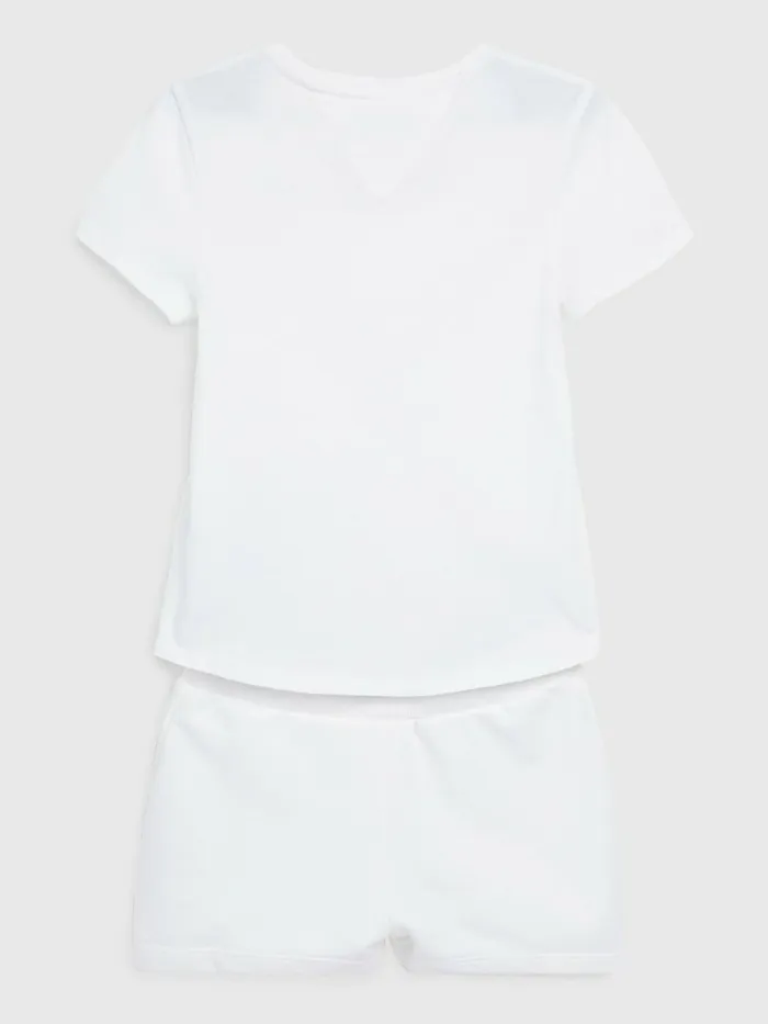 Tommy Hilfiger Essential TShirt And Shorts Set White Girls Sweatshirts and Hoodies Popular