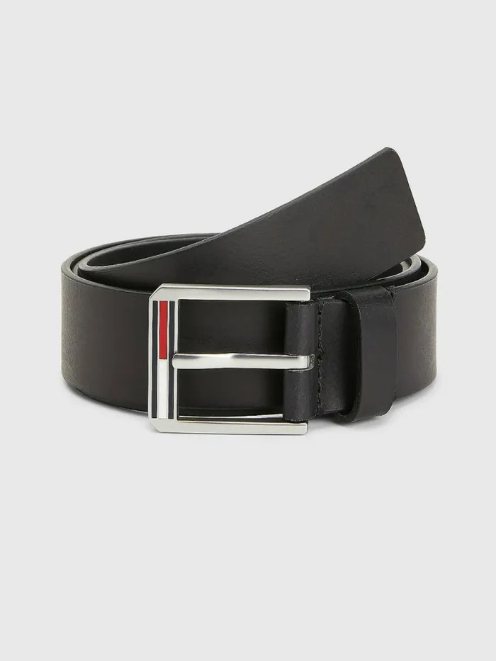 Tommy Hilfiger Essential Textured Leather Belt Black Mens Belts Popular