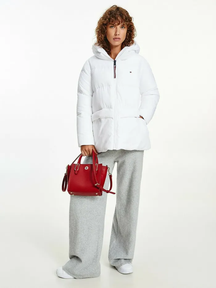Tommy Hilfiger Essential Th Protect Padded Logo Coat Th Optic White Womens Coats and Jackets On Sale Tommy Hilfiger Essential Th Protect Padded Logo Coat Th Optic White Womens Coats and Jackets On Sale