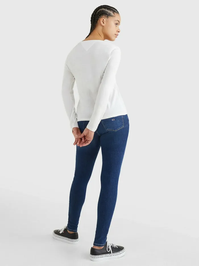 Tommy Hilfiger Essential VNeck Long Sleeve TShirt White Womens TShirts Gift 4 You