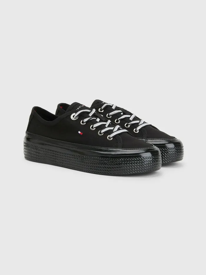 Tommy Hilfiger Essential Vulcanised Flatform Trainers Black Womens Pumps Cheap On Sale Tommy Hilfiger Essential Vulcanised Flatform Trainers Black Womens Pumps Cheap On Sale