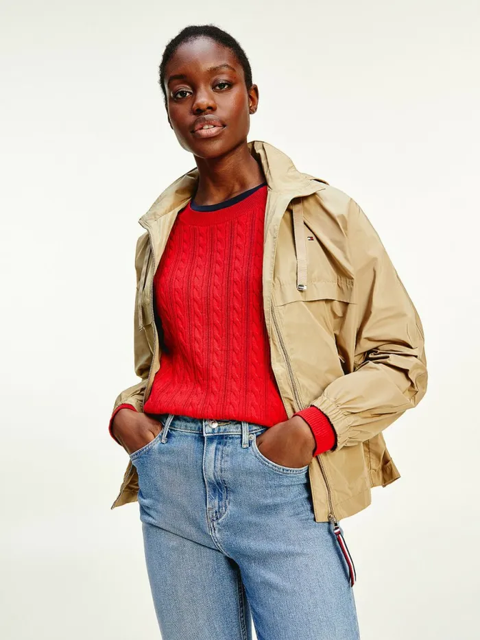 Tommy Hilfiger Essential Windbreaker Jacket Camel Womens Coats and Jackets For Sale Tommy Hilfiger Essential Windbreaker Jacket Camel Womens Coats and Jackets For Sale