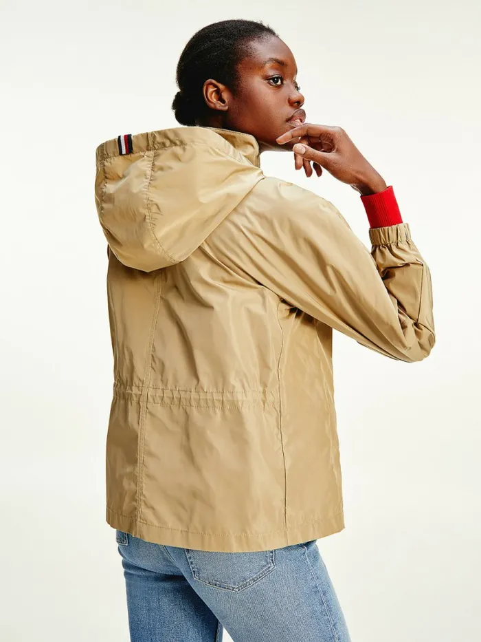 Tommy Hilfiger Essential Windbreaker Jacket Camel Womens Coats and Jackets For Sale