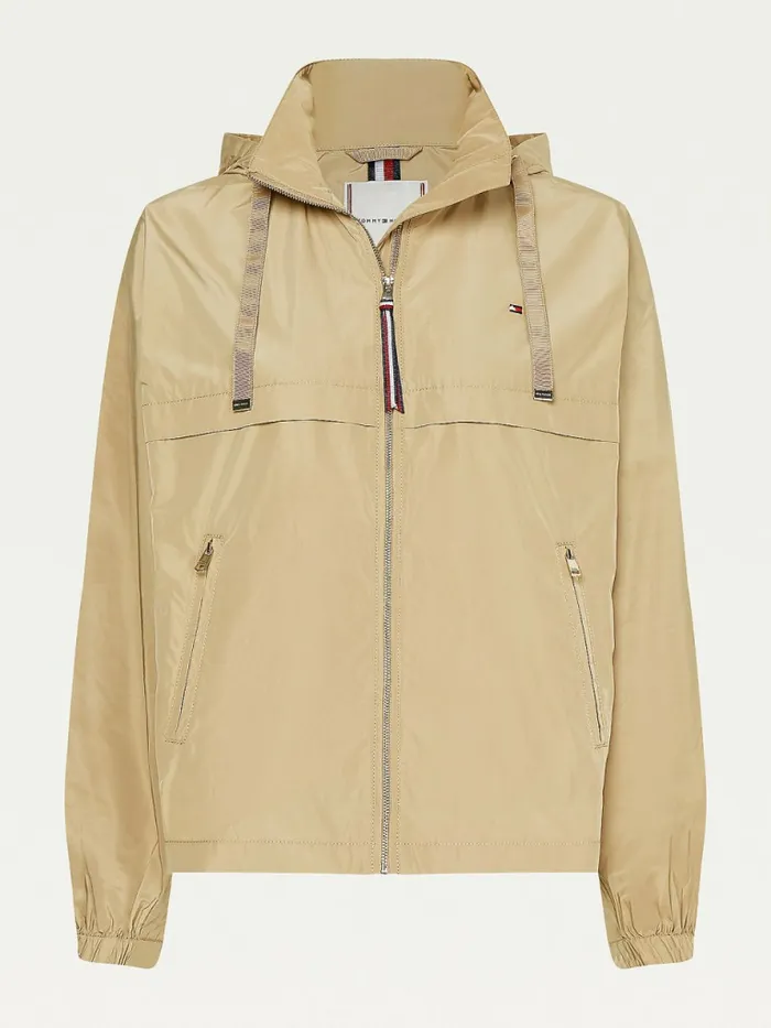 Tommy Hilfiger Essential Windbreaker Jacket Camel Womens Coats and Jackets For Sale