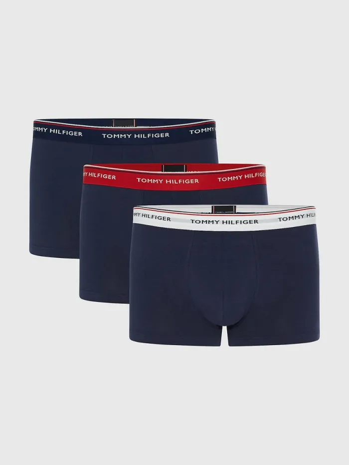 Tommy Hilfiger Exclusive 3Pack Organic Cotton Trunks MultiPeacoat Mens Underwear Popular