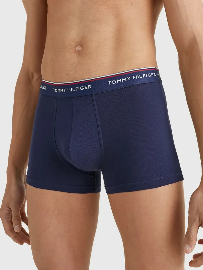 Tommy Hilfiger Exclusive 3Pack Organic Cotton Trunks MultiPeacoat Mens Underwear Popular