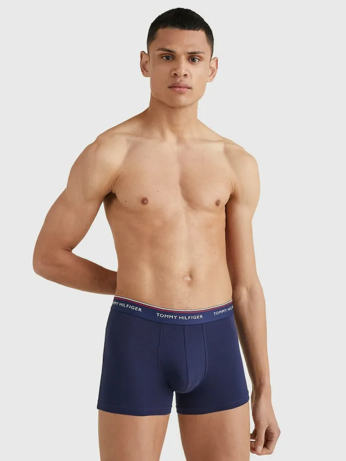 Tommy Hilfiger Exclusive 3Pack Organic Cotton Trunks MultiPeacoat Mens Underwear Popular
