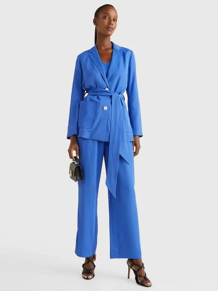 Tommy Hilfiger Exclusive Belted Blazer Verona Blue Womens Blazers