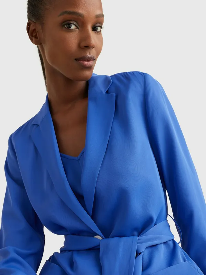 Tommy Hilfiger Exclusive Belted Blazer Verona Blue Womens Blazers